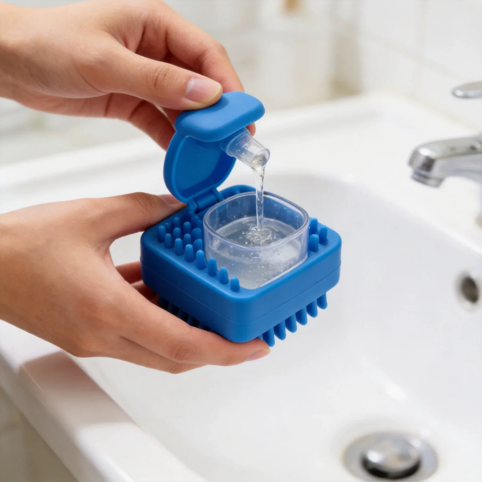 Square-Head Silicone Shampoo Brush - Image 2